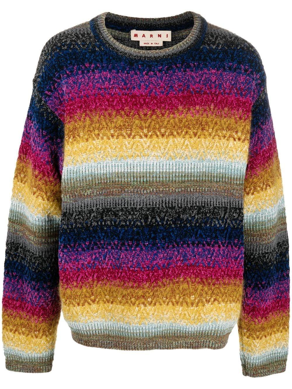 Marni Multicolour Cotton-wool Blend Jumper in Blue for Men | Lyst