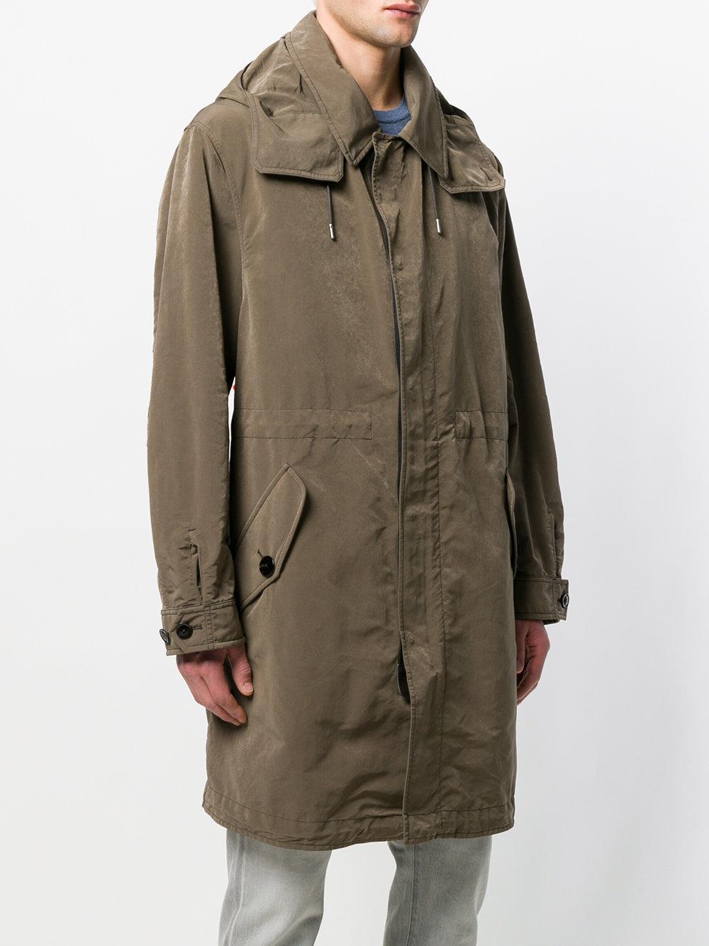 Tom Ford Synthetic Zipped Parka Coat in Green for Men - Lyst