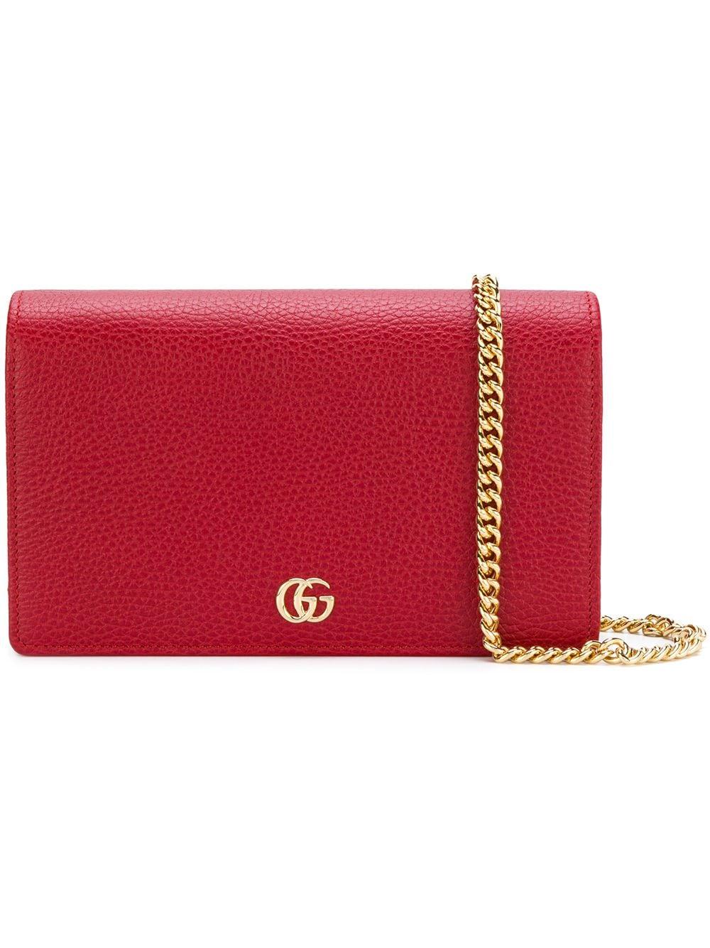 Gucci GG Marmont Mini Chain Bag in Red | Lyst