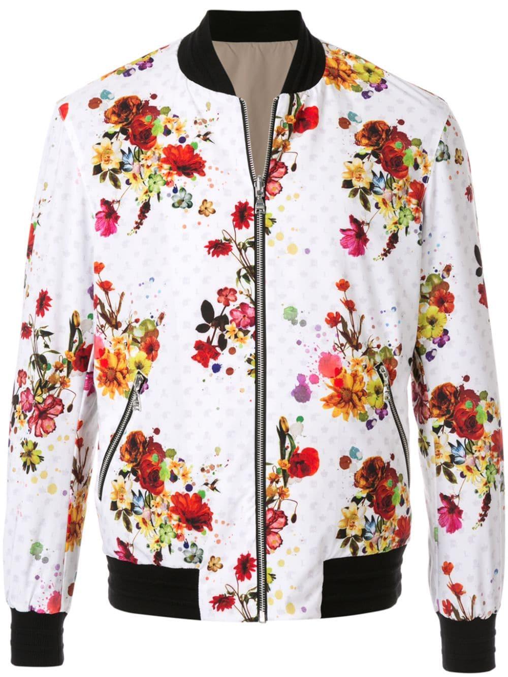 Loveless Floral Print Bomber Jacket in White for Men | Lyst