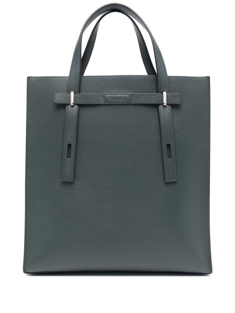 Furla Man Giove Leather Tote Bag in Black for Men | Lyst