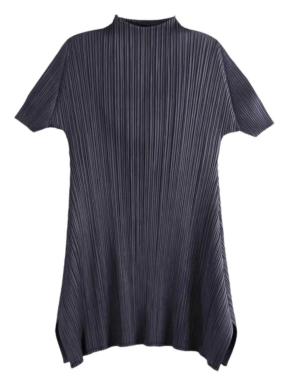 ISSEY MIYAKE PLEATS PLEASE 黒の半袖トップス Issey Miyake Pleats Please black pleated sleeveless top with