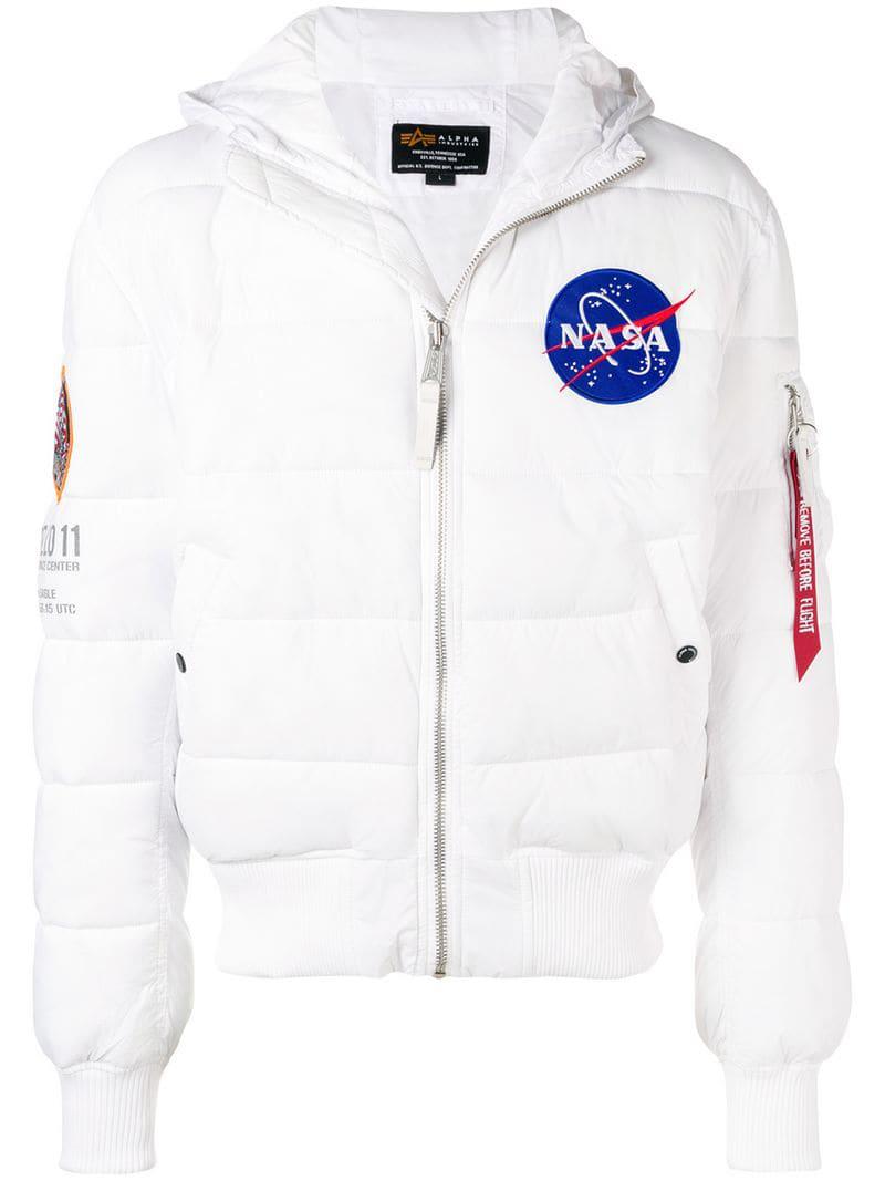 alpha industries apollo 11 hooded puffer jacket