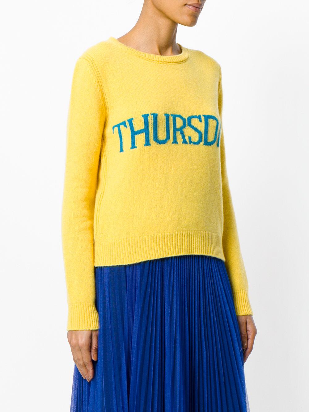 Alberta Ferretti Thursday Crewneck Sweater in Yellow | Lyst