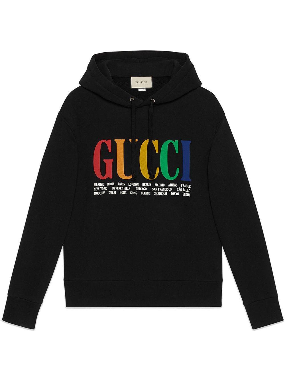 Gucci cities felted cotton sweatshirt in grey