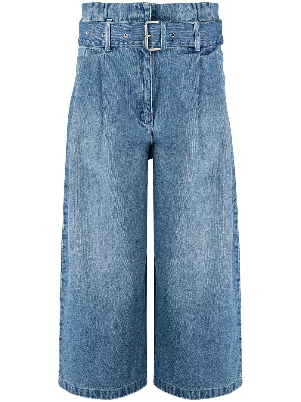 cropped blue jeans