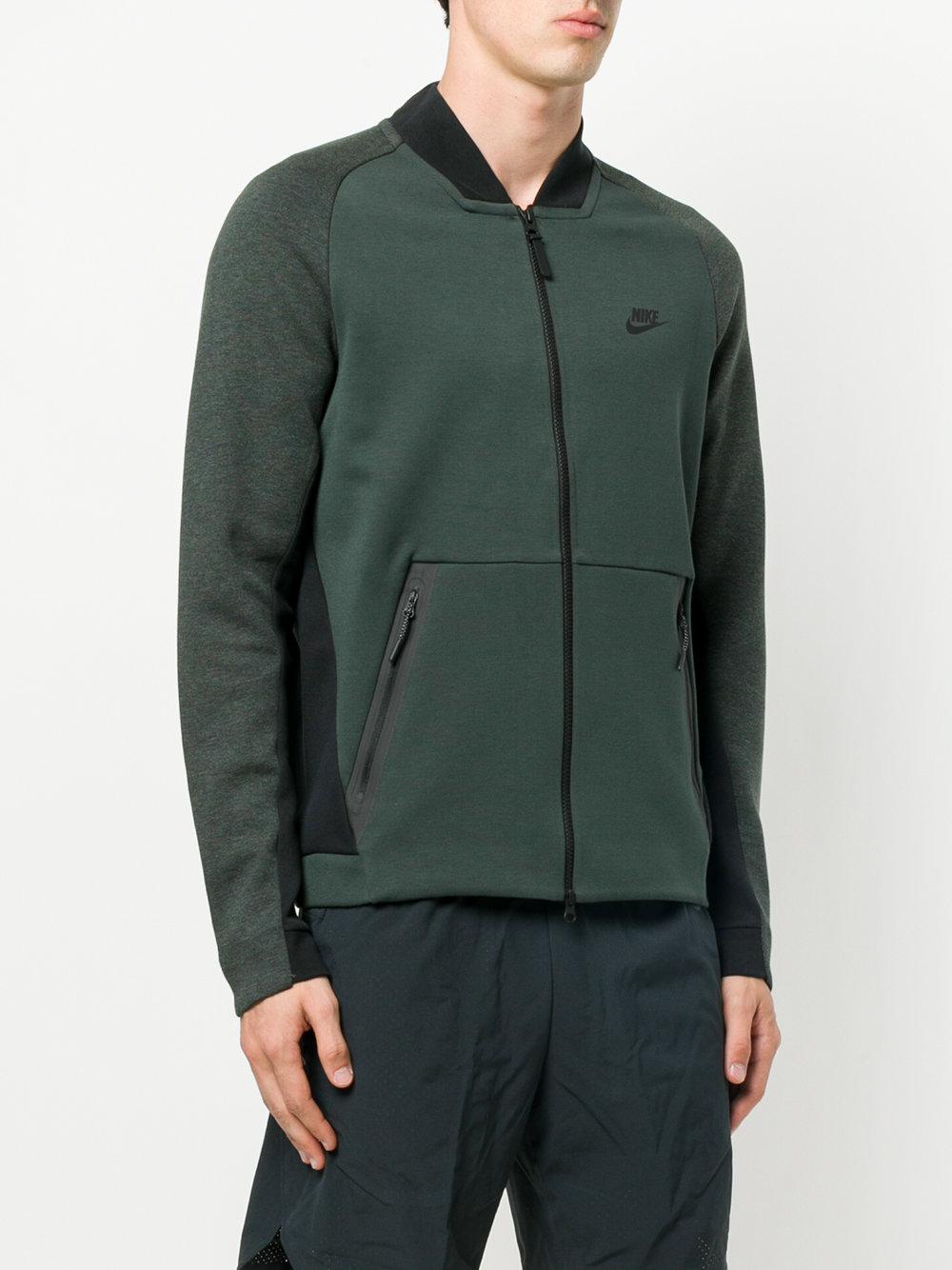 Nike Tech Fleece Varsity Jacket in Green for Men | Lyst