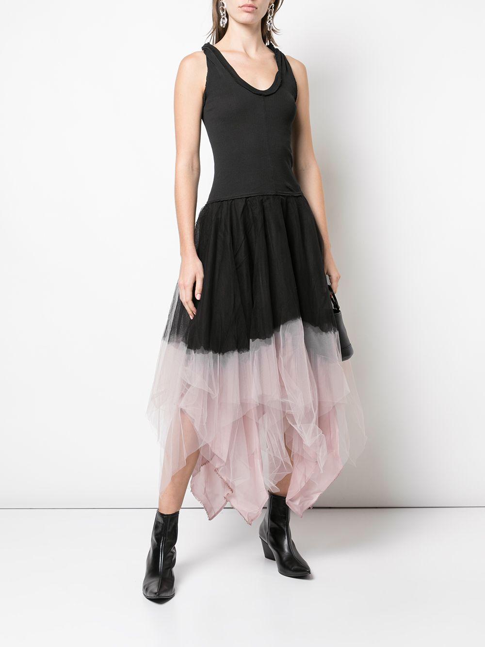 black tulle dress midi