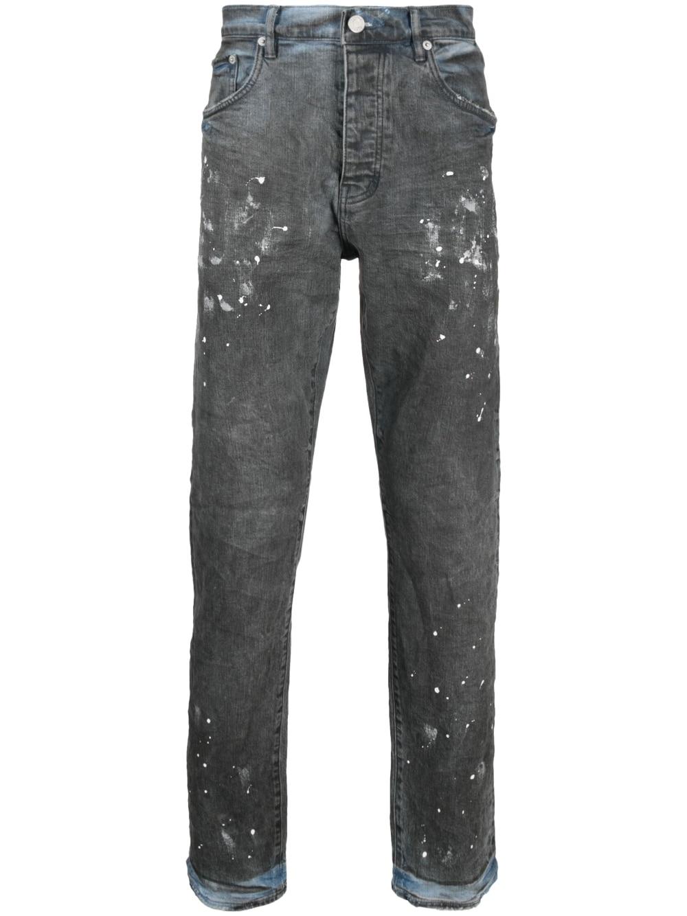 Purple Brand Paint Splatter Straight-leg Jeans in Gray for Men