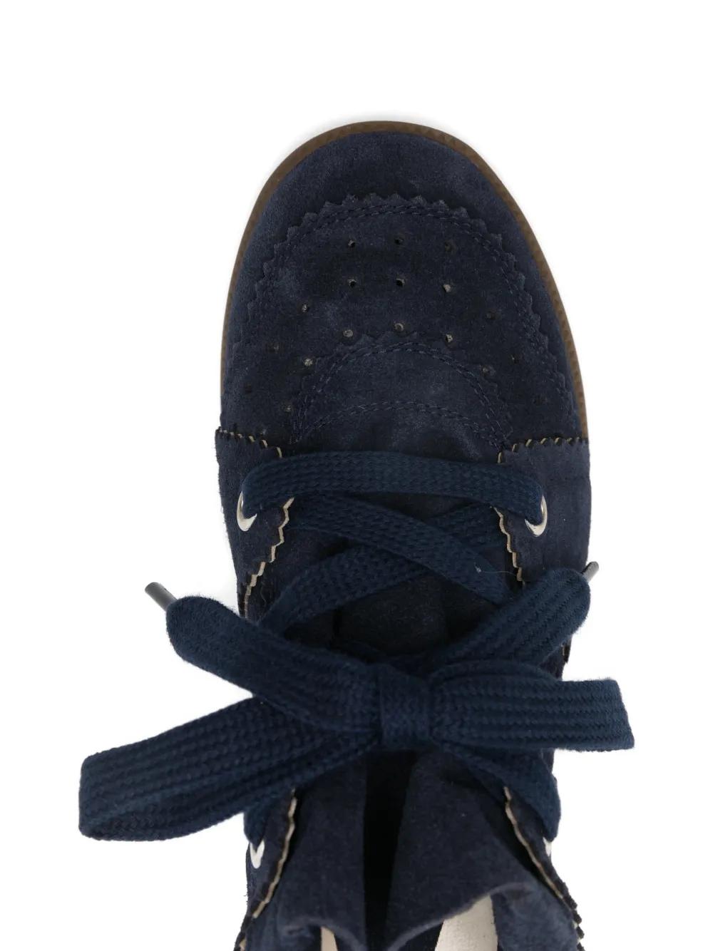 Isabel Marant Baskets compensées Batik Over en Denim bleu Jean ref
