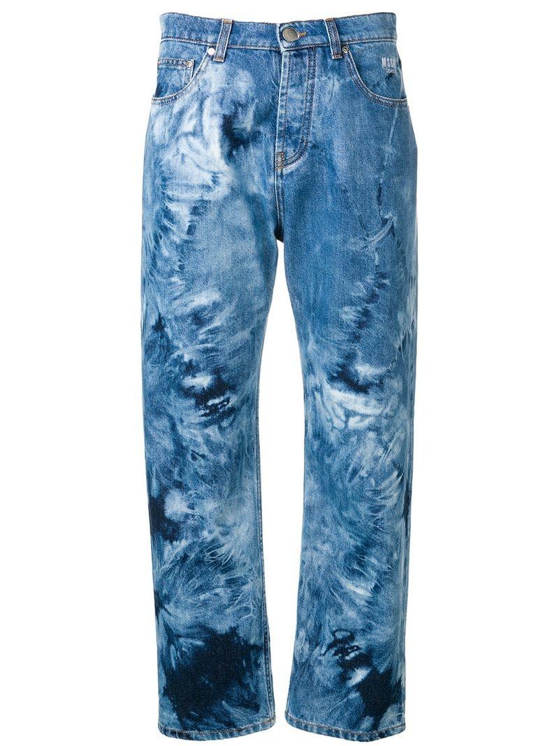 MSGM Denim Tie-dye Jeans in Blue | Lyst