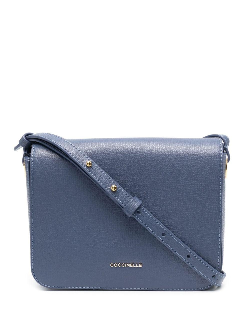 Coccinelle Logo-plaque Leather Crossbody Bag in Blue | Lyst