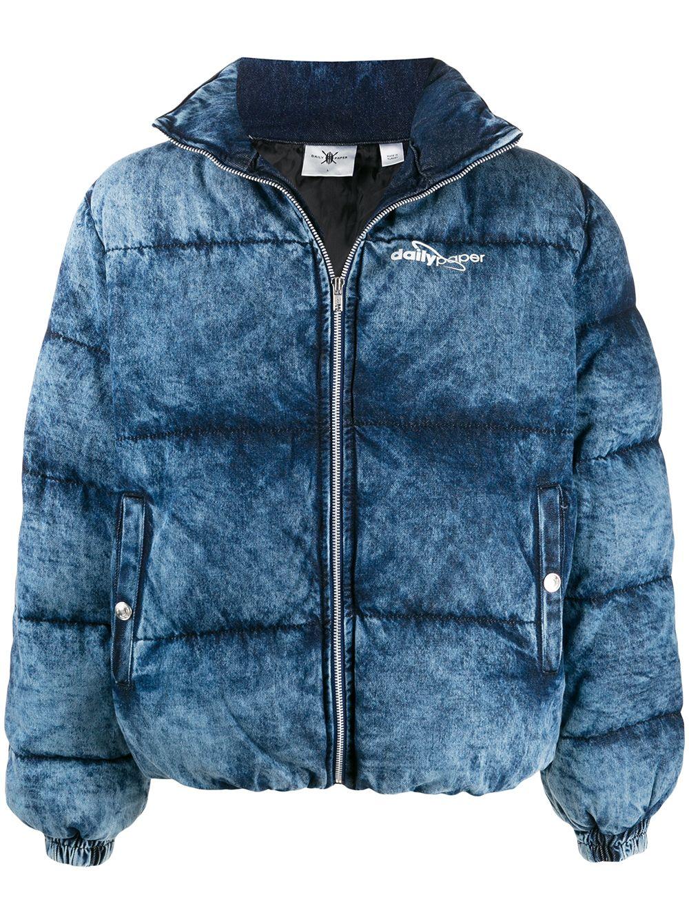 Daily Paper Padded Acid Washed Jacket in Blue for Men | Lyst Australia