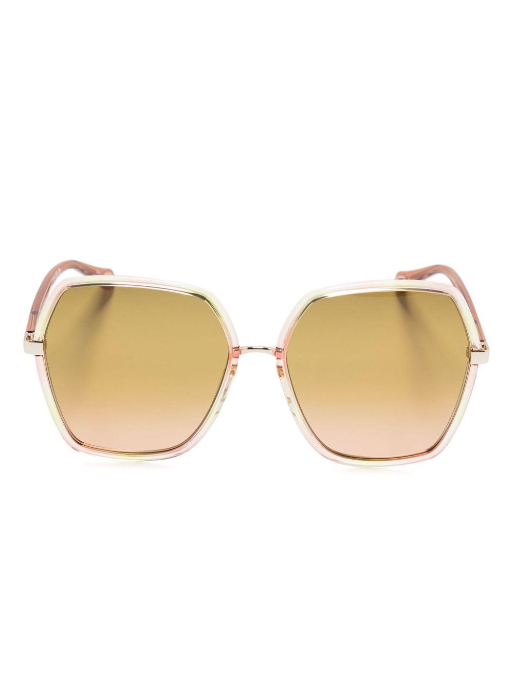 Chloé レディース ナチュラル オーバーサイズフレーム サングラス 