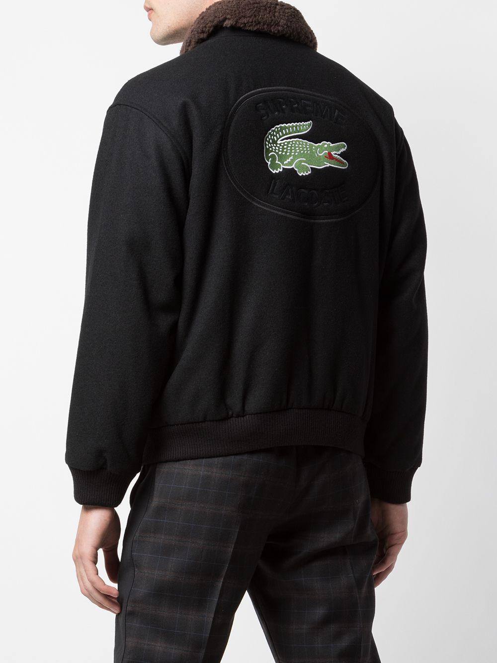 Supreme Fleece Project Blitz Lacoste Bomber Jacket in Black for Men | Lyst