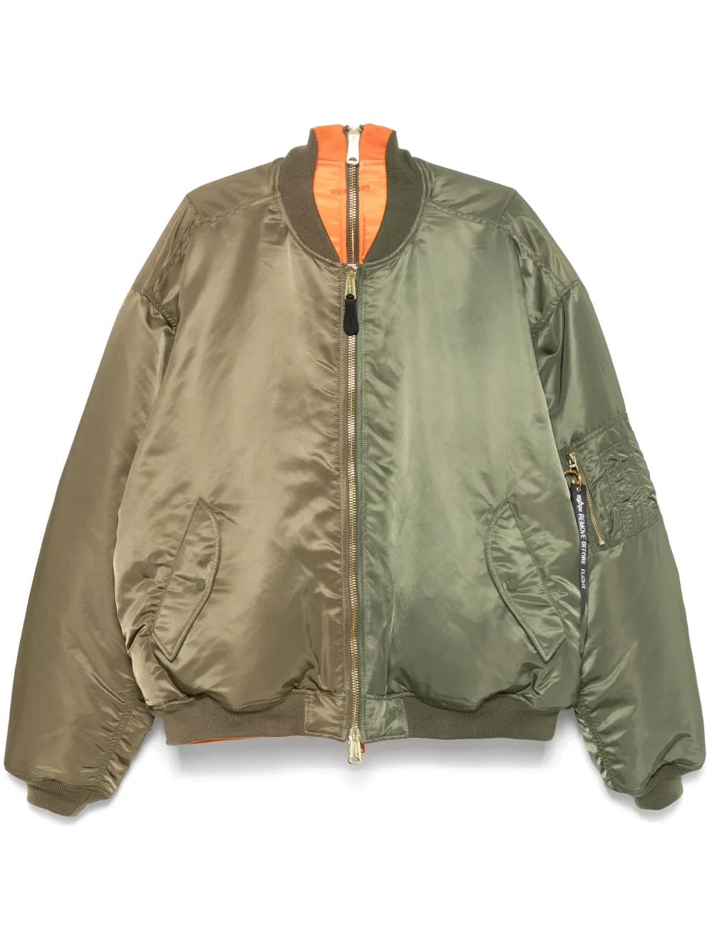 Vetements X Alpha Industries Double Zip Bomber Jacket in Green | Lyst