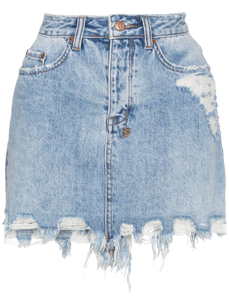 Ksubi High Waisted Ripped Denim Mini 