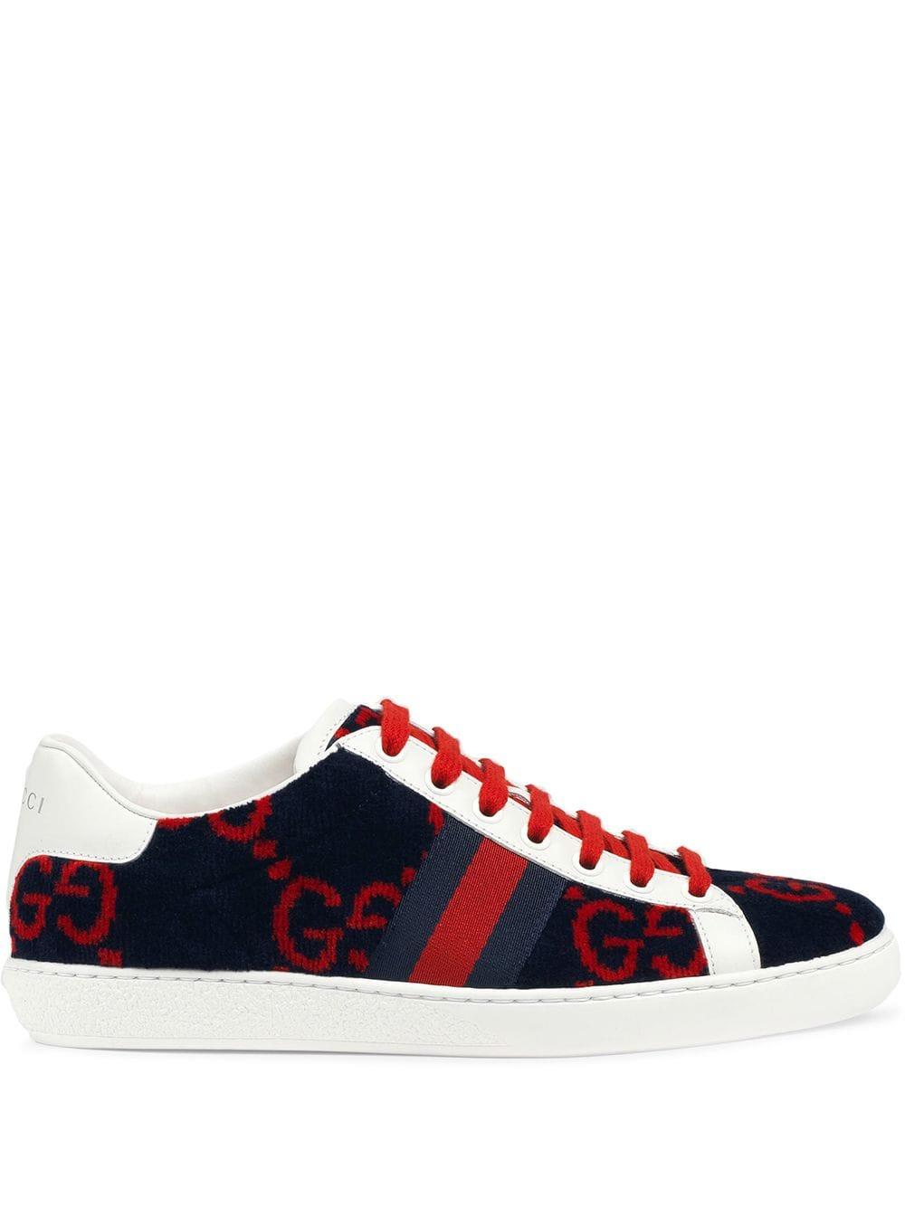 Gucci Ace GG Terry Cloth Sneakers in Blue | Lyst