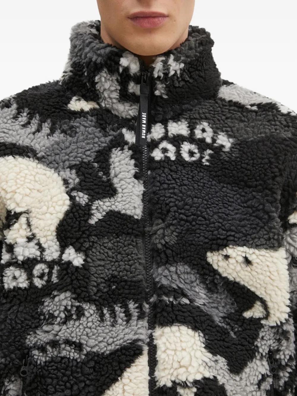 Human Made Polar-Bear Fleece Jacket in Black for Men | Lyst