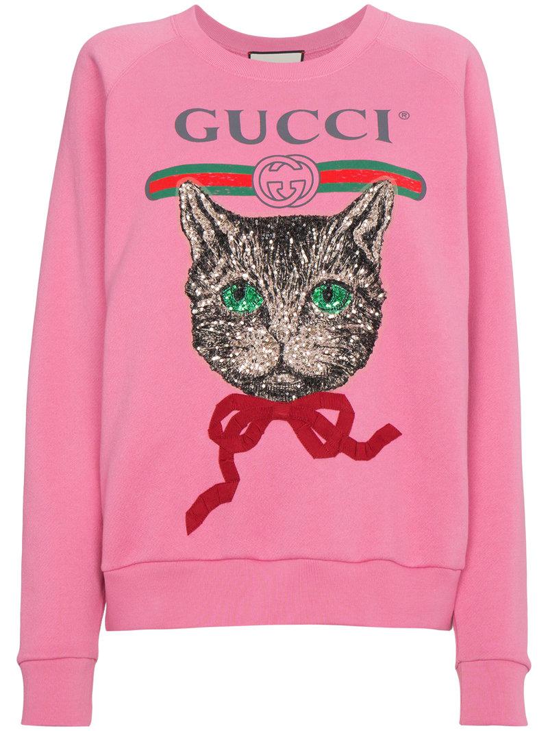 Gucci Cat Sweatshirt in Pink
