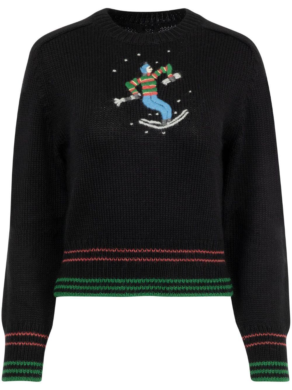 Bode レディース ブラック Ski Run セーター セーター & ニット 