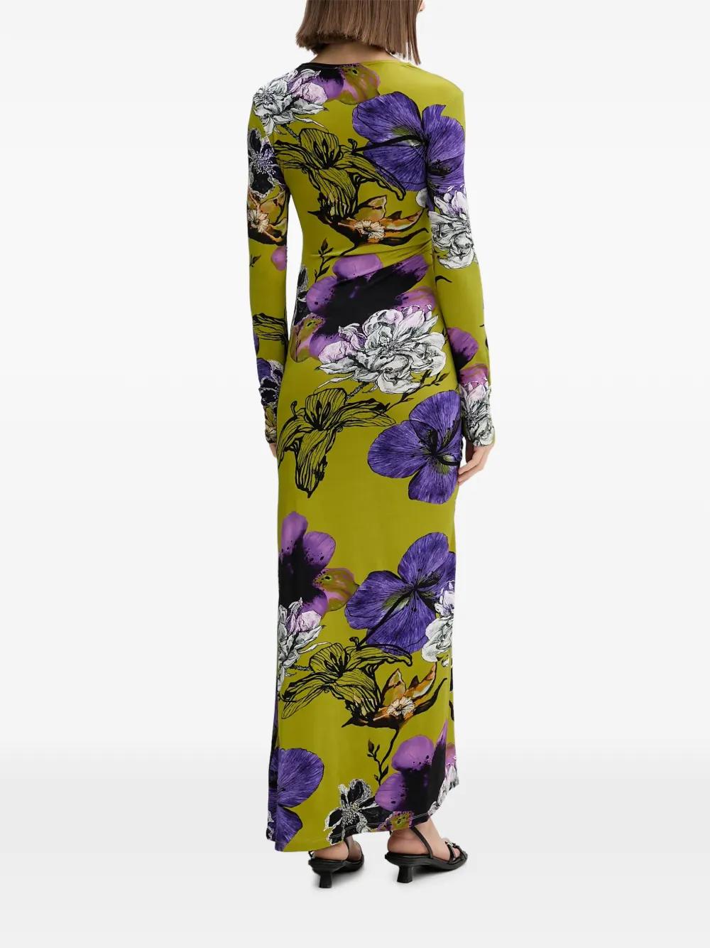 desigual floral mesh maxi dress Desigual Floral Dresses for Women