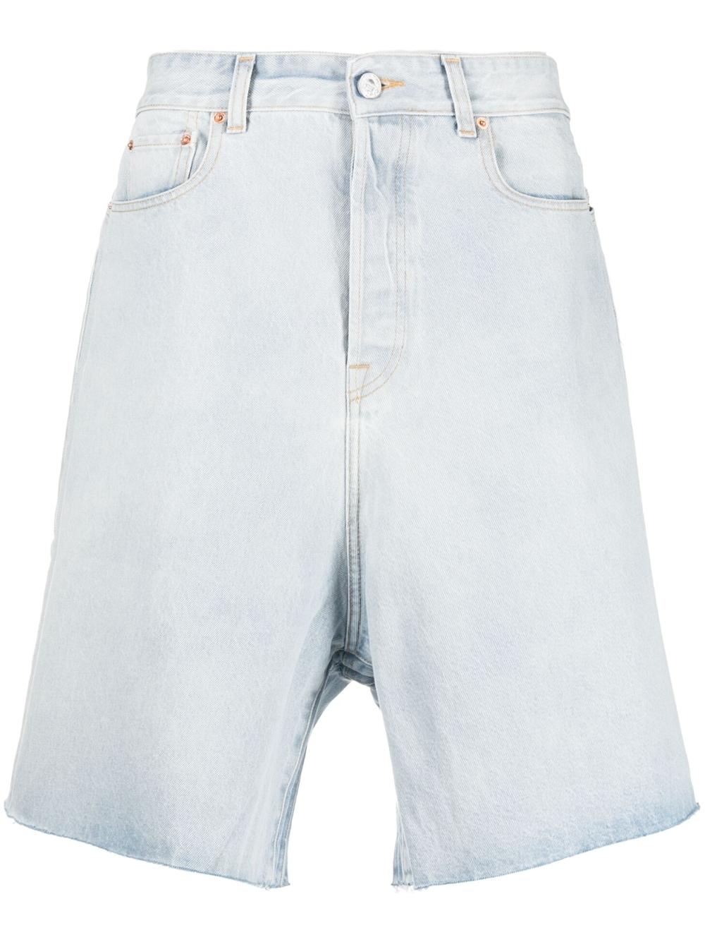 Vetements Raw-cut Edge Denim Shorts in Blue for Men | Lyst