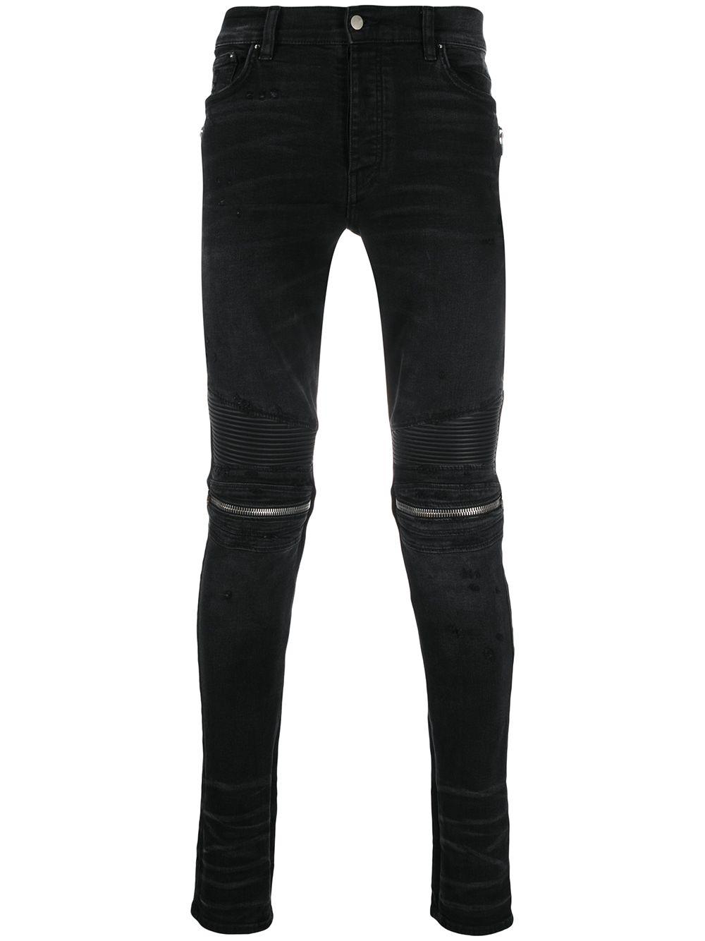 Amiri Knee Zip Skinny Jeans in Black for Men | Lyst