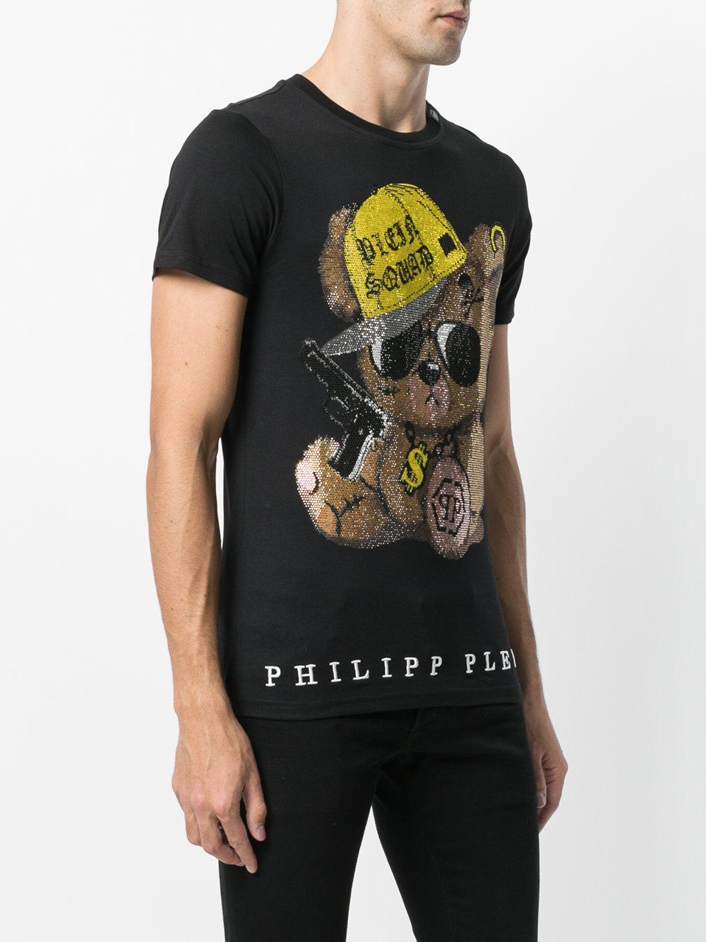 Voortdurende Pretentieloos beet Philipp Plein Teddy Print T-shirt in Black for Men | Lyst
