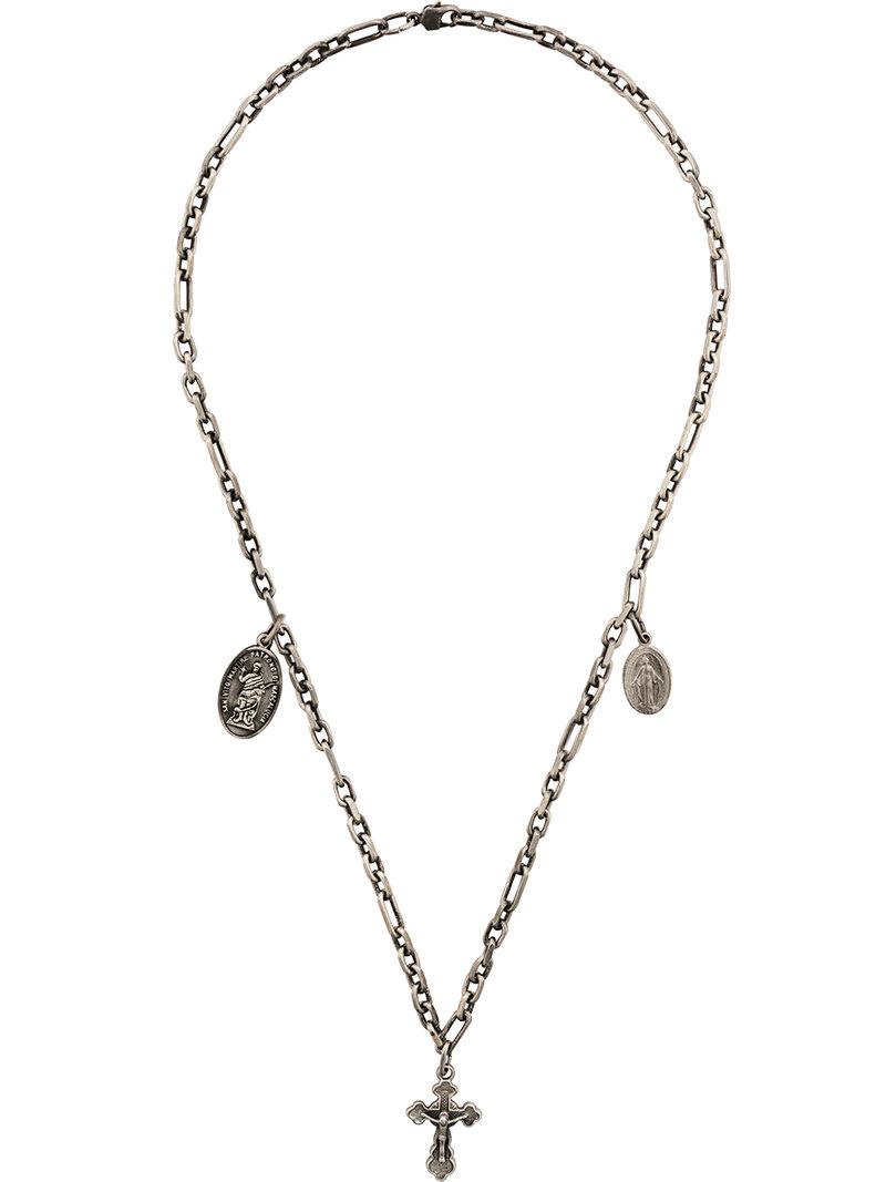 新品【 OFF-WHITE 】OFF CROSS NECKLACE シルバー オフホワイト クロス