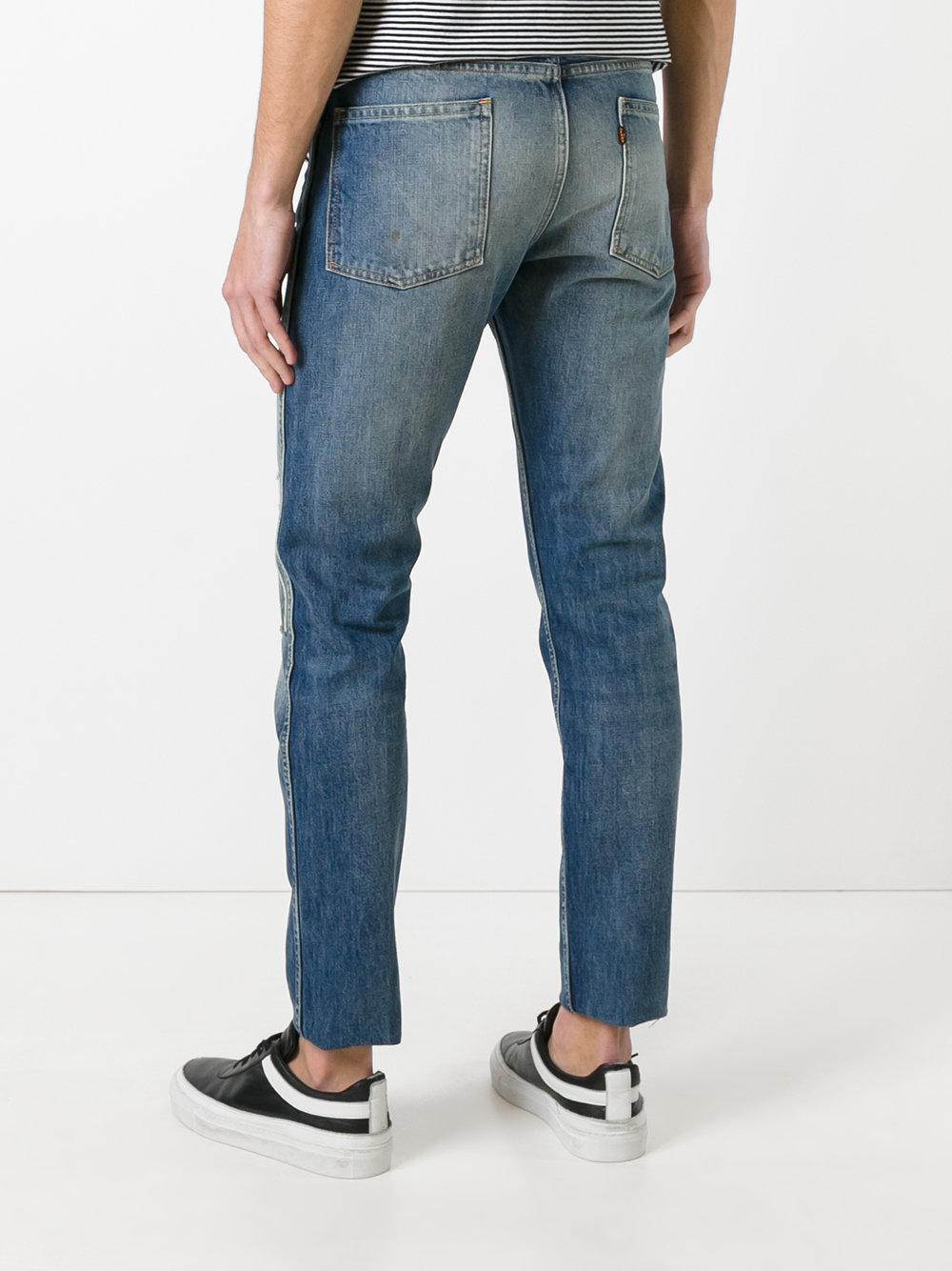 Levi's Denim Patchwork Detail Tapered Jeans in Blue for Men - Lyst