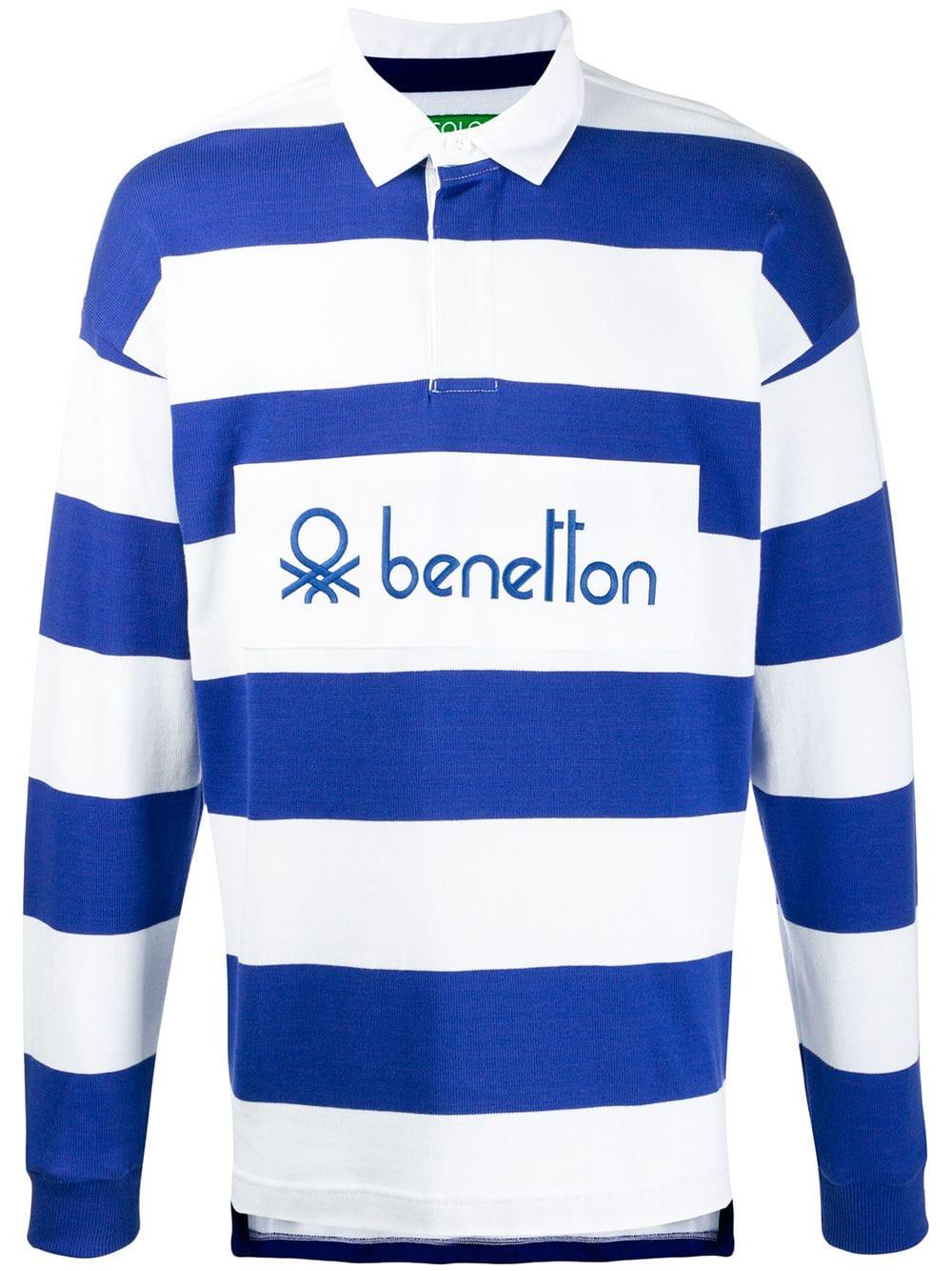 Benetton Cotton Long Sleeved Polo Shirt in Navy (Blue) for Men | Lyst UK