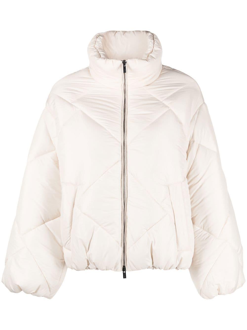 Peserico Diamond-quilted Puffer Jacket in Natural | Lyst