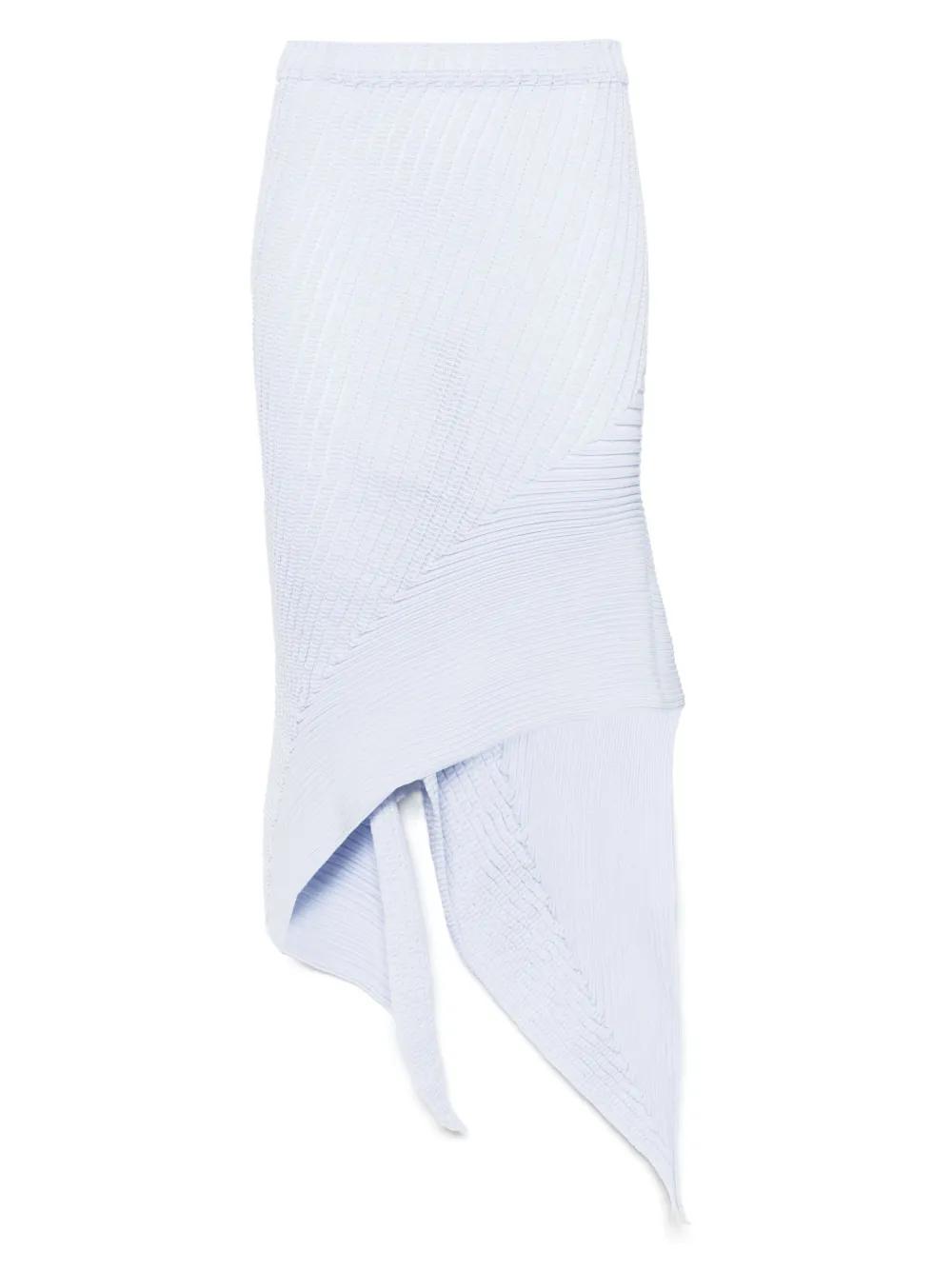 スカート ISSEY MIYAKE WHITE MIDI SKIRT Issey Miyake Asymmetric Ribbed Midi Skirt | Blue | FARFETCH CA