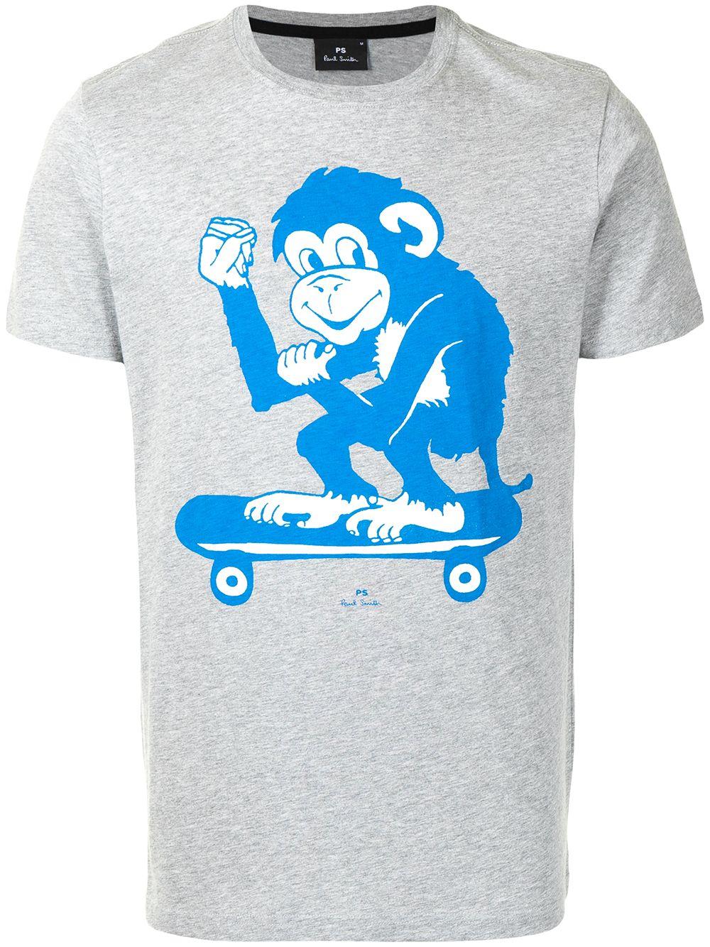 PS by Paul Smith Skater Monkey Organic Cotton T-shirt in Blue for Men |  Lyst Australia