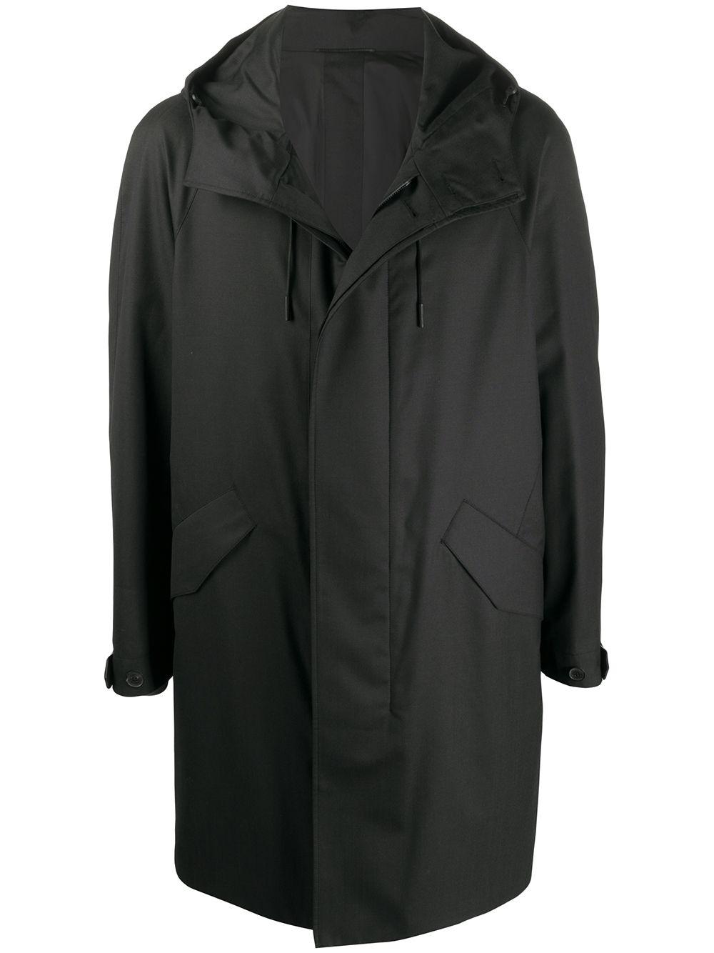 Ermenegildo Zegna Wool Hooded Coat in Grey (Gray) for Men - Lyst