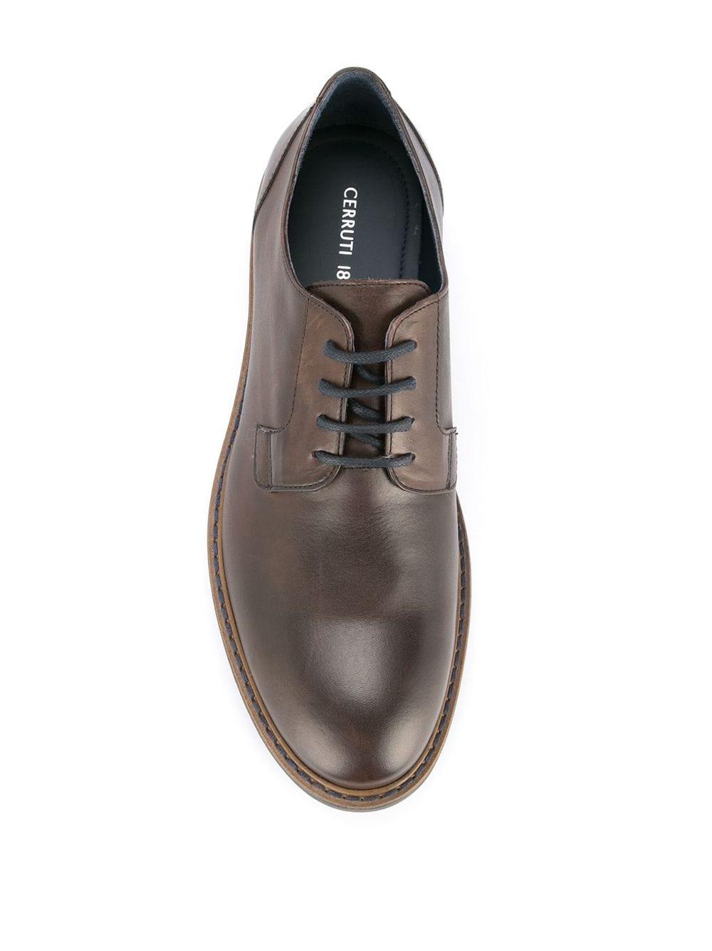 Cerruti 1881 Leather Rubber Sole Derby Shoes in Brown for Cerruti 1881 Leather Rubber Sole Derby Shoes in Brown for