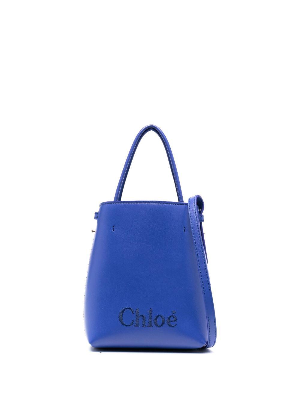 Chloé Sense Micro Tote Bag in Blue | Lyst