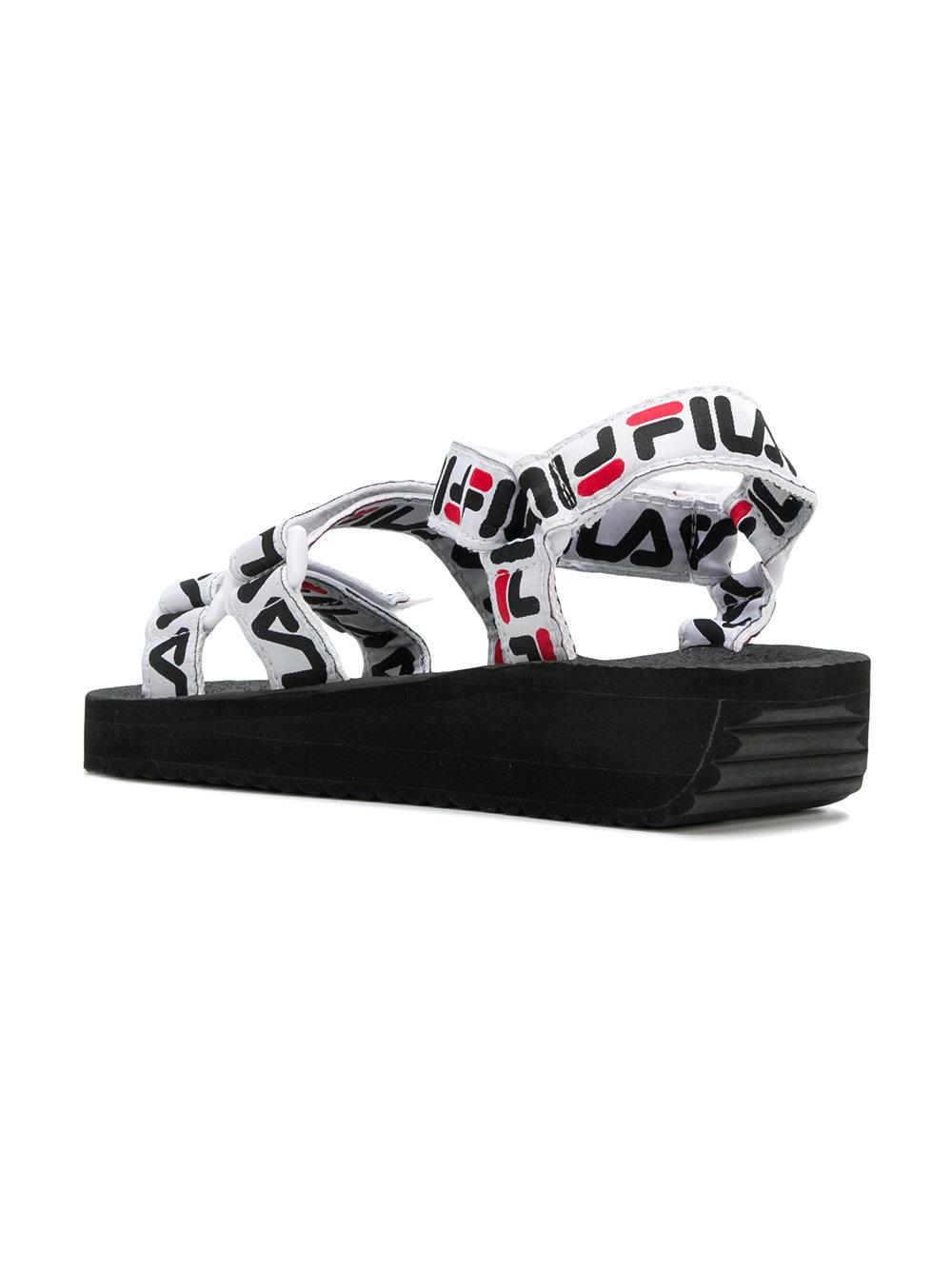 fila sandals with straps white