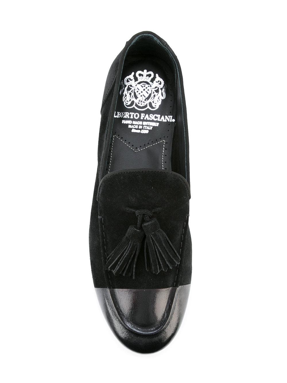 Alberto Fasciani Leather Classic Tasseled Loafers in Black for Men - Lyst