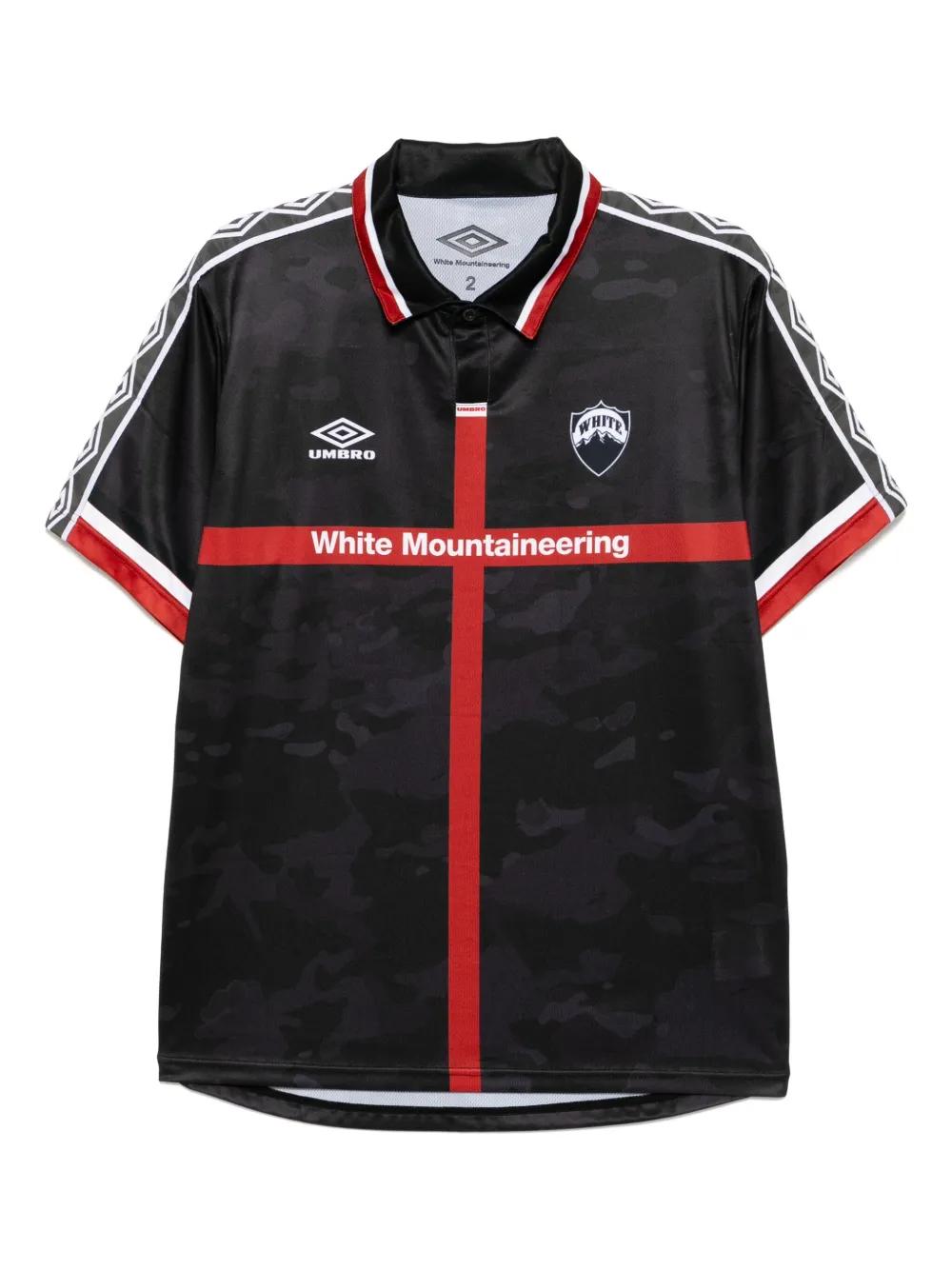 ◆UMBRO◆ UMB X White Mountaineering Short Sleeve Polo Shirt White Mountaineering X Umbro Uniform Polo Shirt in Black for