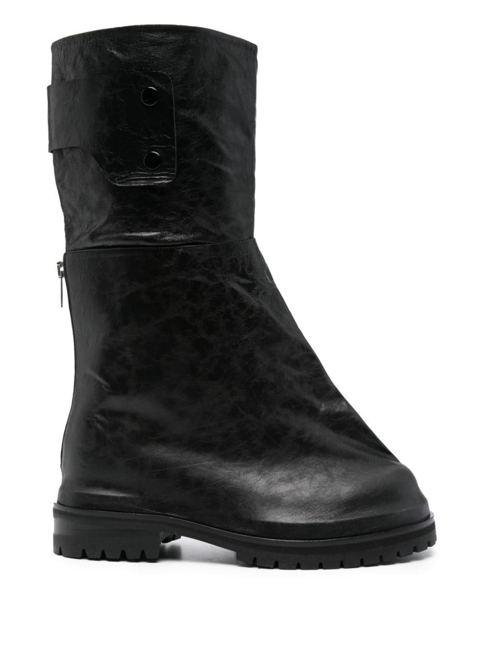 424 Marathon Overlay Leather Boots in Black for Men | Lyst