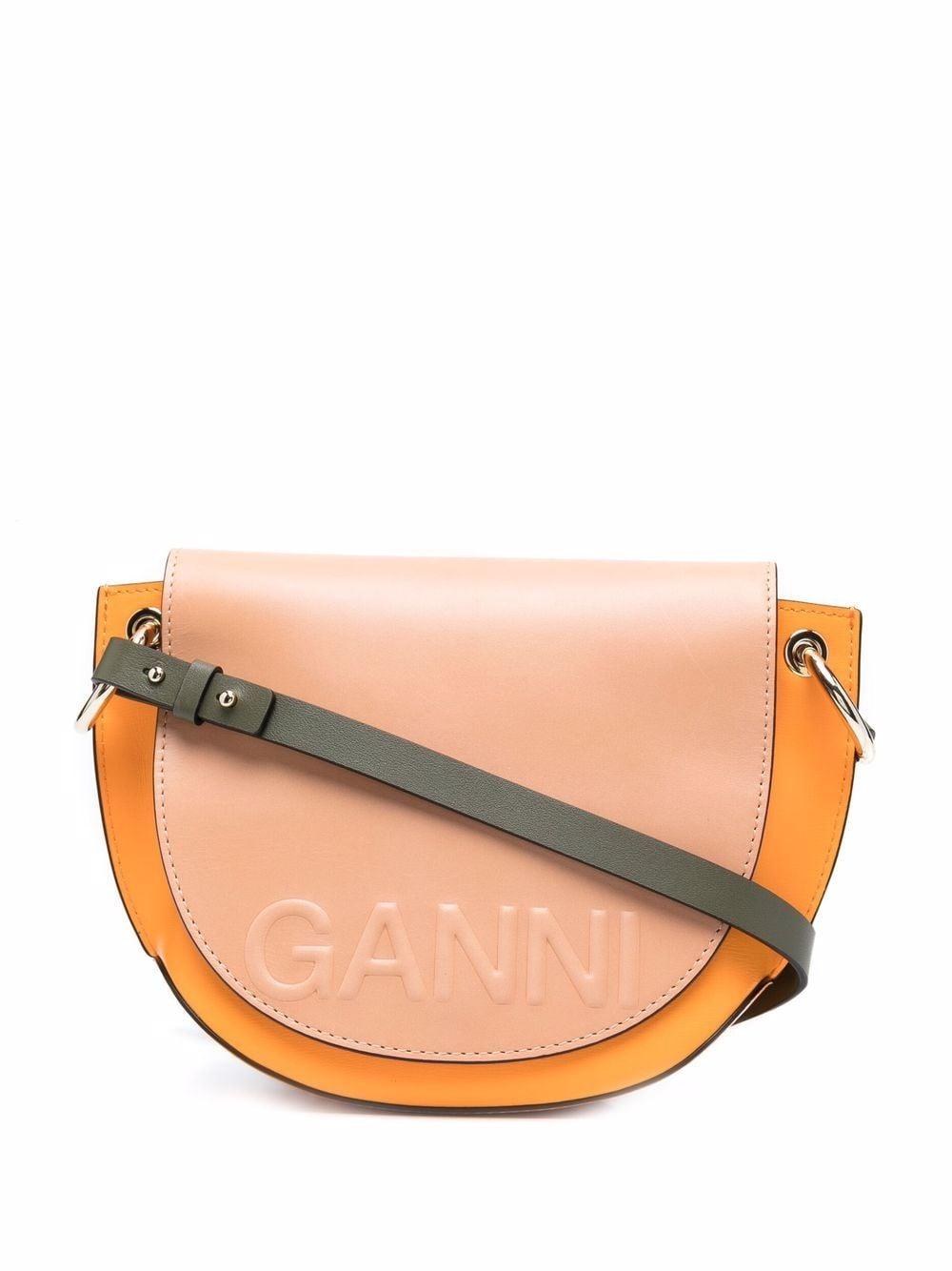 Ganni Recycled-leather Saddle Bag in Orange | Lyst