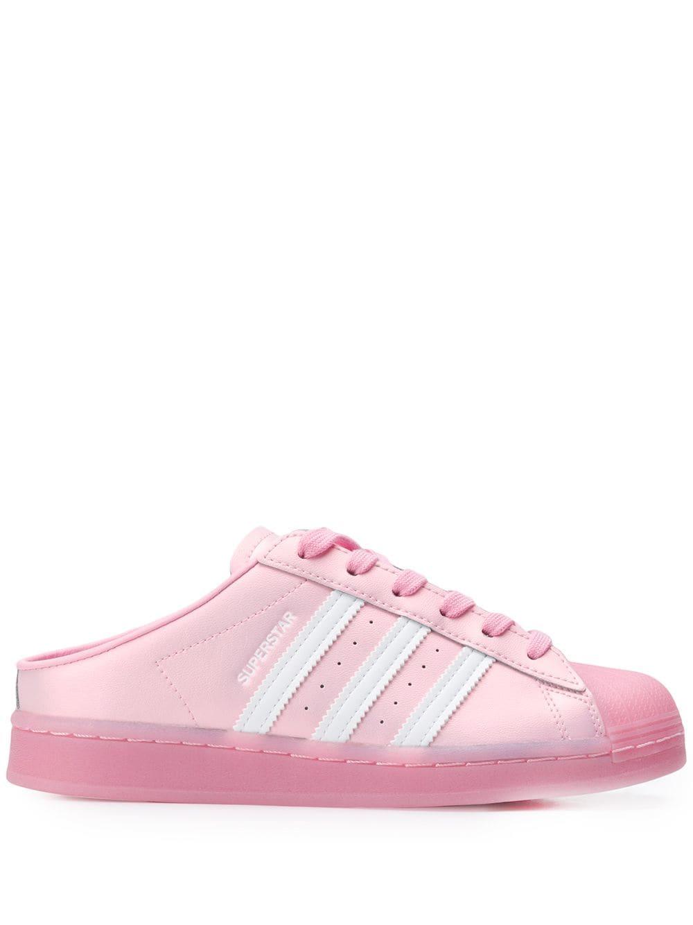 adidas Leather Superstar Mule Sneakers in Pink | Lyst