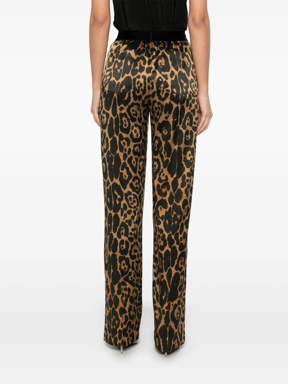 パンツ TOM FORD Stretch silk trouser with animalier print 0400018235380_BLACKBEIGE?wid=