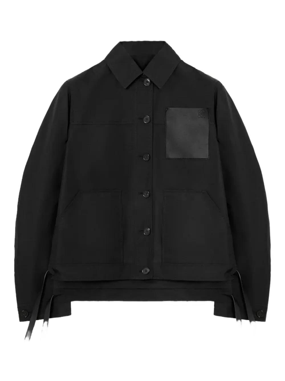 ジャケット Loewe Black jacket with Anagram Pebble button Loewe Anagram Jacket - Black – Kith