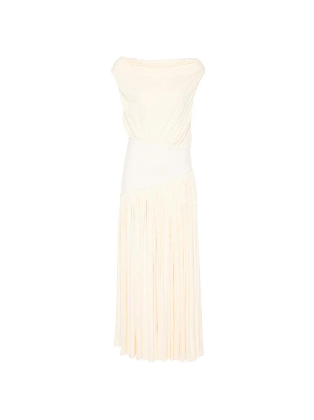 abadia ora pleated gathered chiffon and dupioni midi dress Ora Pleated Gathered Chiffon And Dupioni Midi Dress On Sale Now with Up to 50% Off