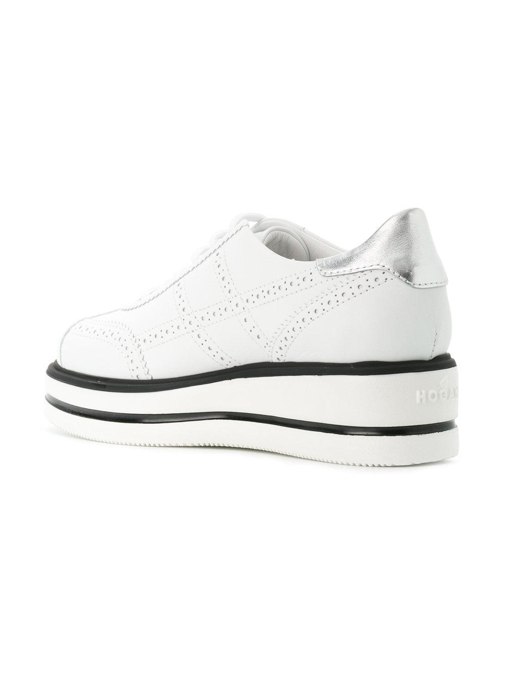 white flatform brogues