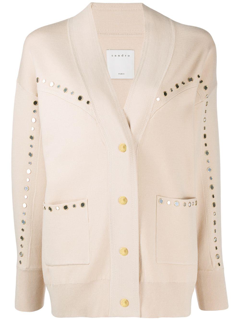 sandro studded cardigan