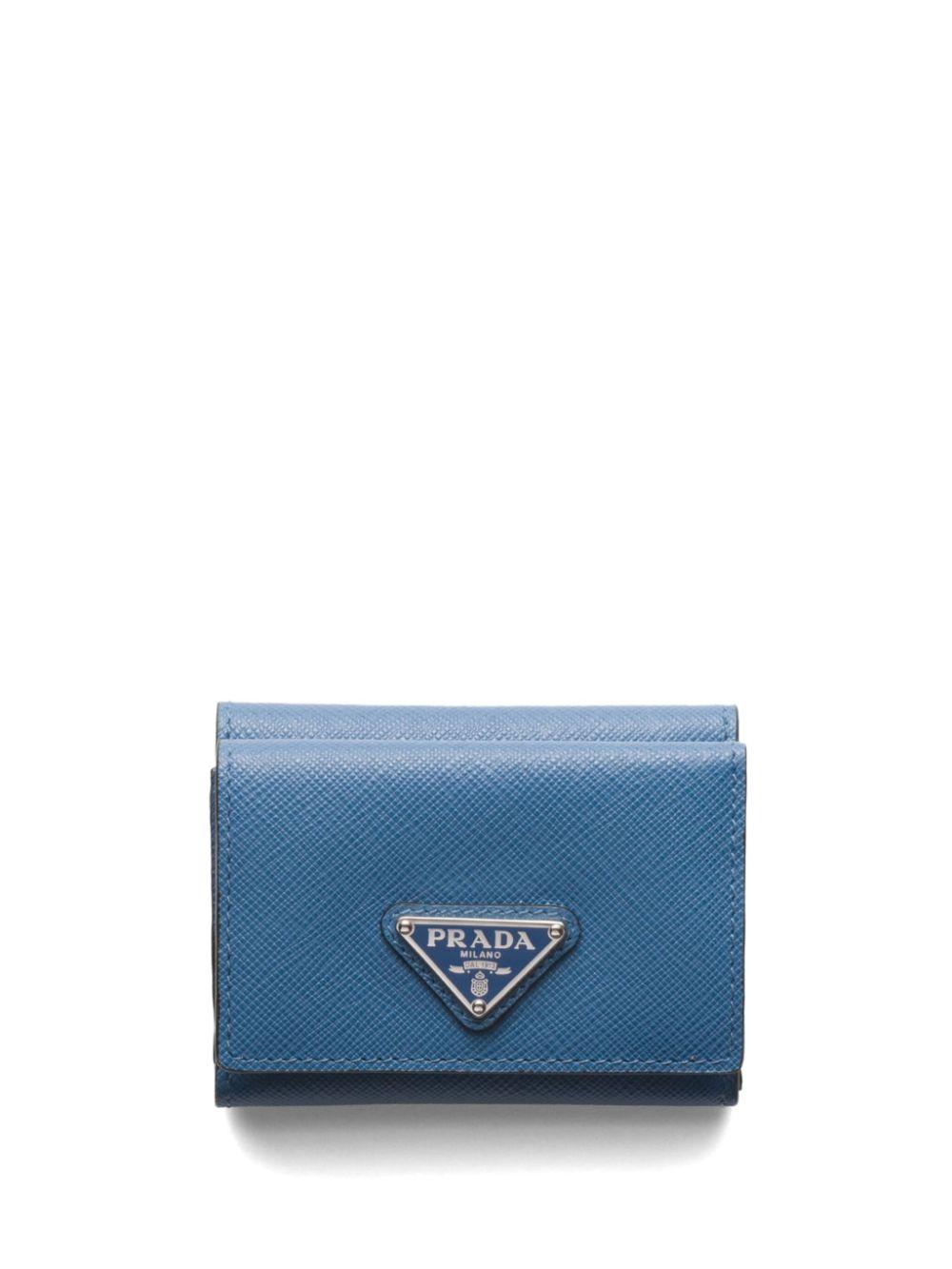 Prada Small Saffiano Leather Wallet in Blue for Men Lyst UK